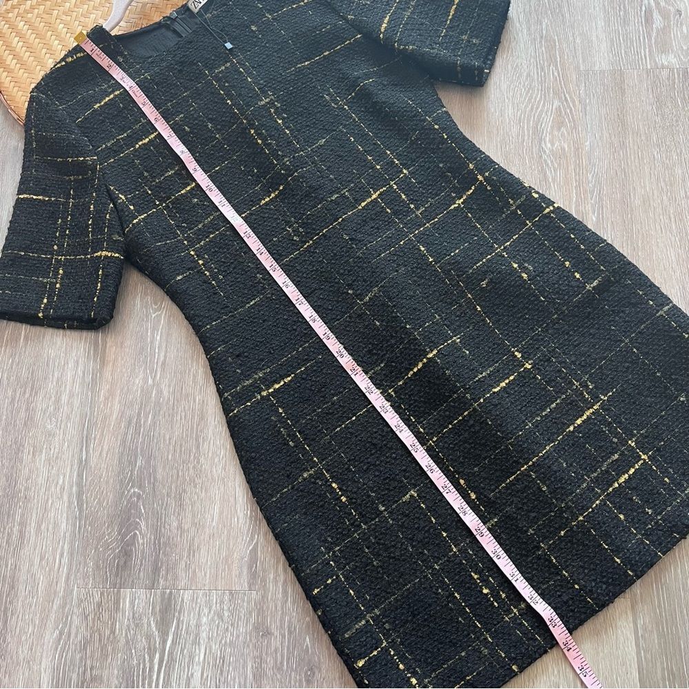 Zara black tweed sheath dress womens size M - Picture 3 of 8